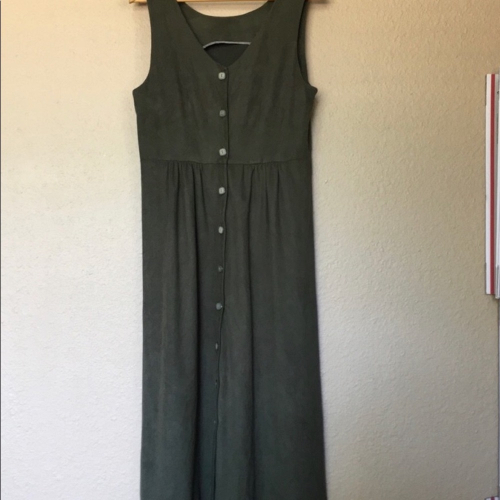 🌻 Vintage Green Midi Dress